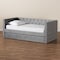 Baxton Studio Larkin Modern and Contemporary Grey Velvet Fabric Twin Size Daybed with Trundle 187-11460-Zoro - alternate 6